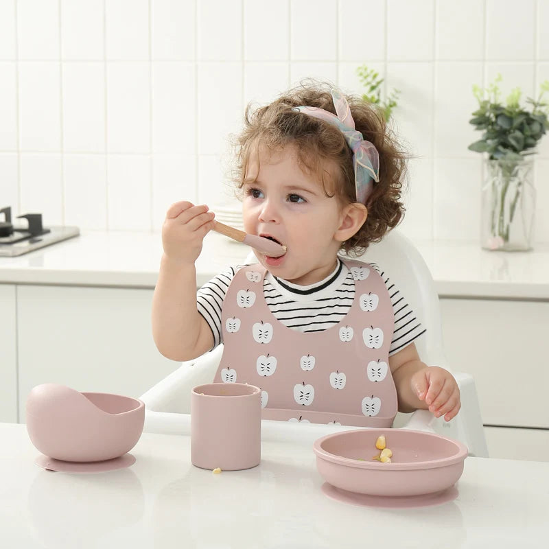 Set Cuillère & Fourchette Bébé en Silicone – Apprentissage des Repas