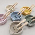 Set Cuillère & Fourchette Bébé en Silicone – Apprentissage des Repas