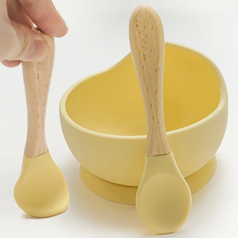 Set Cuillère & Fourchette Bébé en Silicone – Apprentissage des Repas
