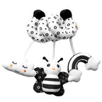 Hanging Toys Car Seat Crib Mobile Infant Baby Spiral Plush Bed Stroller Bar Black and White Color Toy with Rattles BB Squeaker
