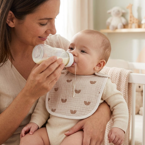 Bavoirs Bébé – Lot de 2 en Gaze de Coton
