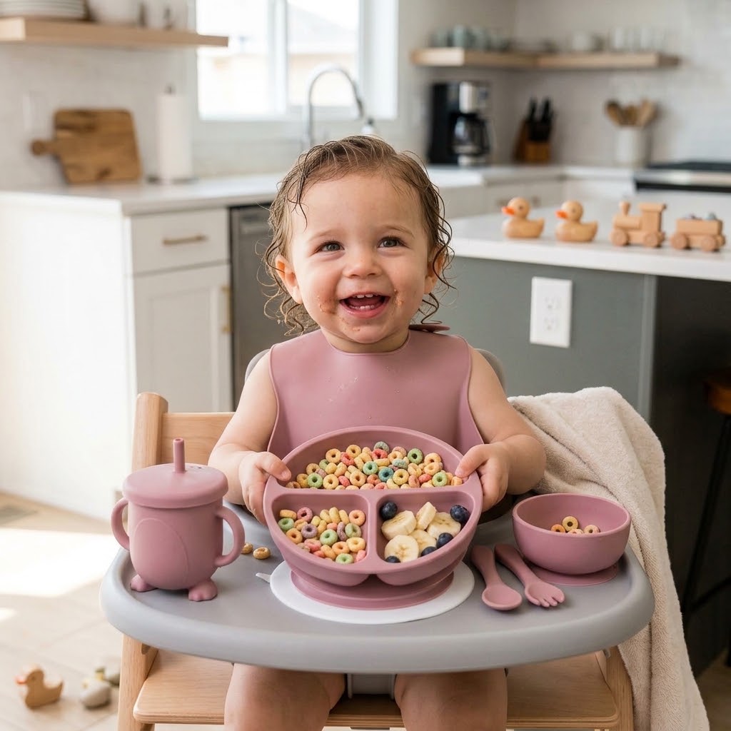 Set Repas Bébé Silicone 6 Pièces