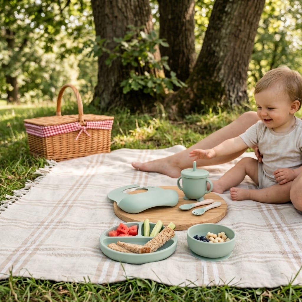 Set Repas Bébé Silicone 6 Pièces