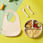 Bavoir Bébé en Silicone Imperméable & Réglable – Sans BPA