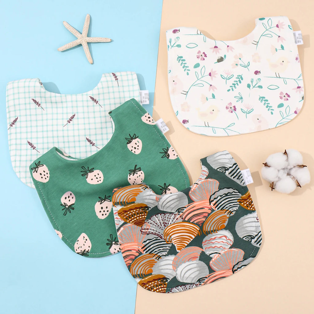 Lot de 4 bavoirs coton