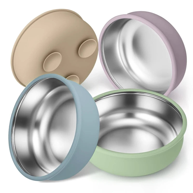 Bol Ventouse Silicone En Inox Détachable – Repas Bébé
