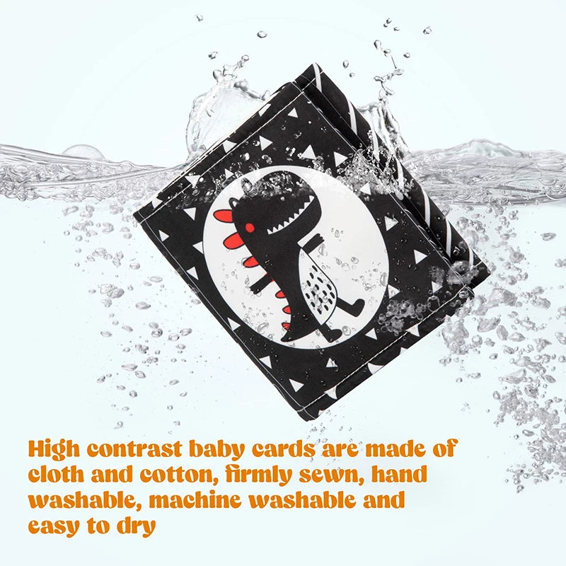 Soft Baby Books 3D Touch Feel High Contrast Cloth Book Sensory Early Learning Stroller Toys for Infant Toddler Gifts 0-12 Months