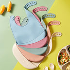 Bavoir Bébé en Silicone Imperméable & Réglable – Sans BPA