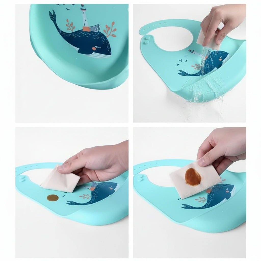 Bavoir en silicone bébé – Imperméable