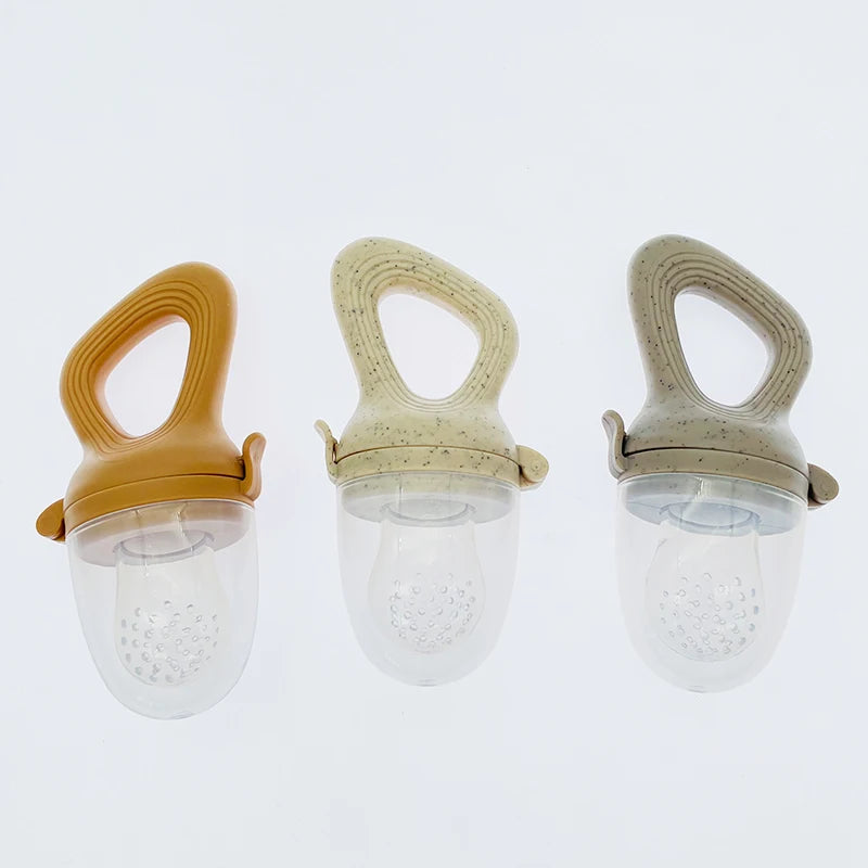 5 in 1 Baby Fruit Feeder with Nipple Set Baby Silicone Mesh Bag Pacifier Fruit and Vegetable Feeder Nursing Toddler Teething Toy
