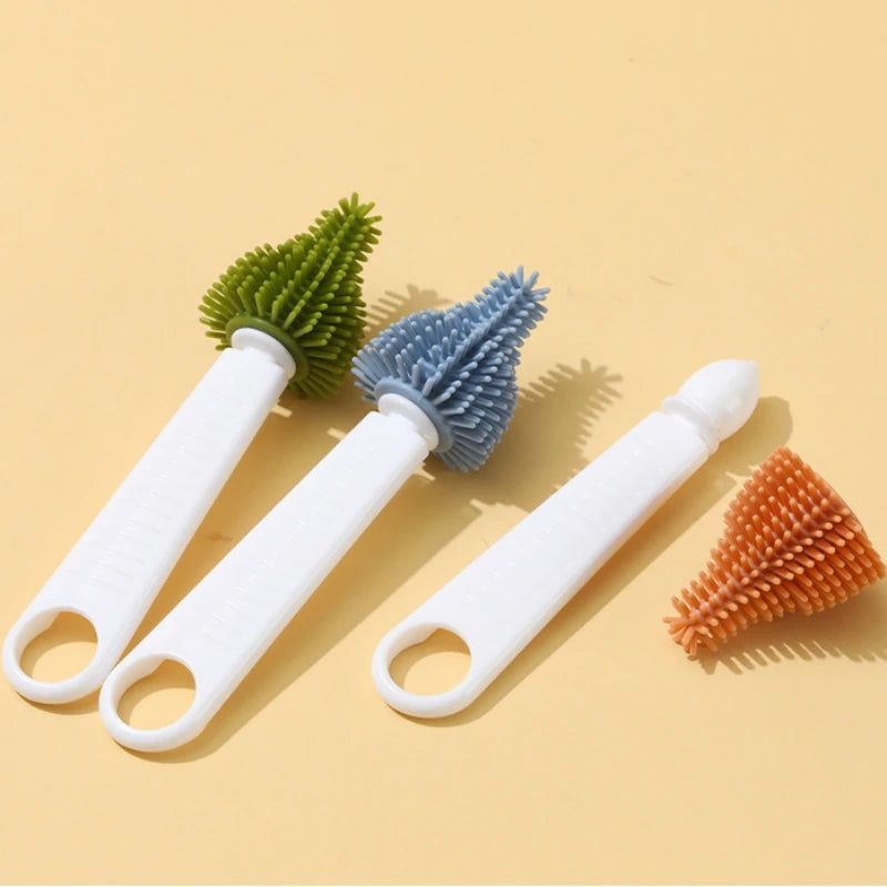 Set de 2 Brosses Biberon en Silicone Doux – Rotation 360°