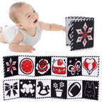 Baby Cloth Book High Contrast Baby Toys 0M+ Newborn Crib Toys Black and White Animal Sensory Cloth Books Montessori Toys