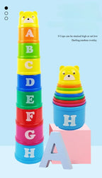 Kid Brain Response Battle Fold Cup Hand Speed Competition Fold Cup Baby Stack Game Early Education Puzzle Train Board Games Toy