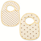 2pcs Newborn Baby Cotton Gauze Bibs Waterproof Infant Boys Girls Burp Cloths Printing Scarf Toddler Saliva Towel Feeding Stuff