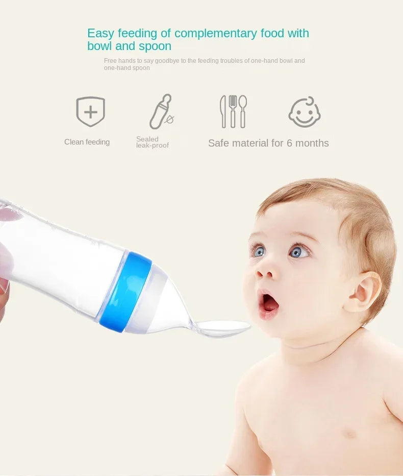 Safe Baby Spoon Bottle and Fruit Feeder Kit Baby Feeding Bottle Toddler Fresh Vegetable Fruit Pacifier Toddler Feeding Supplies