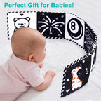 Baby Cloth Book High Contrast Baby Toys 0M+ Newborn Crib Toys Black and White Animal Sensory Cloth Books Montessori Toys