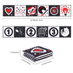 Baby Cloth Book High Contrast Baby Toys 0M+ Newborn Crib Toys Black and White Animal Sensory Cloth Books Montessori Toys