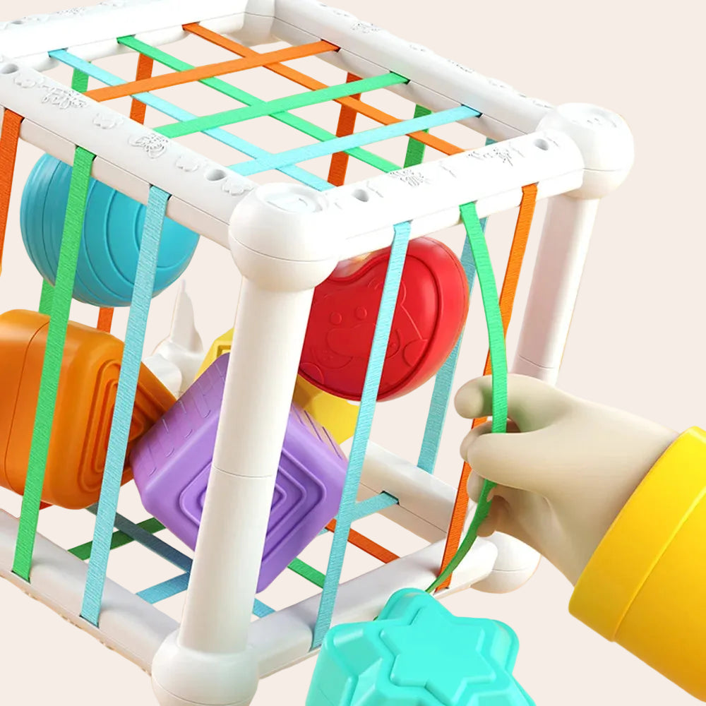 Cube éducatif 7 pièces – Tri de formes & empilement pour bébé