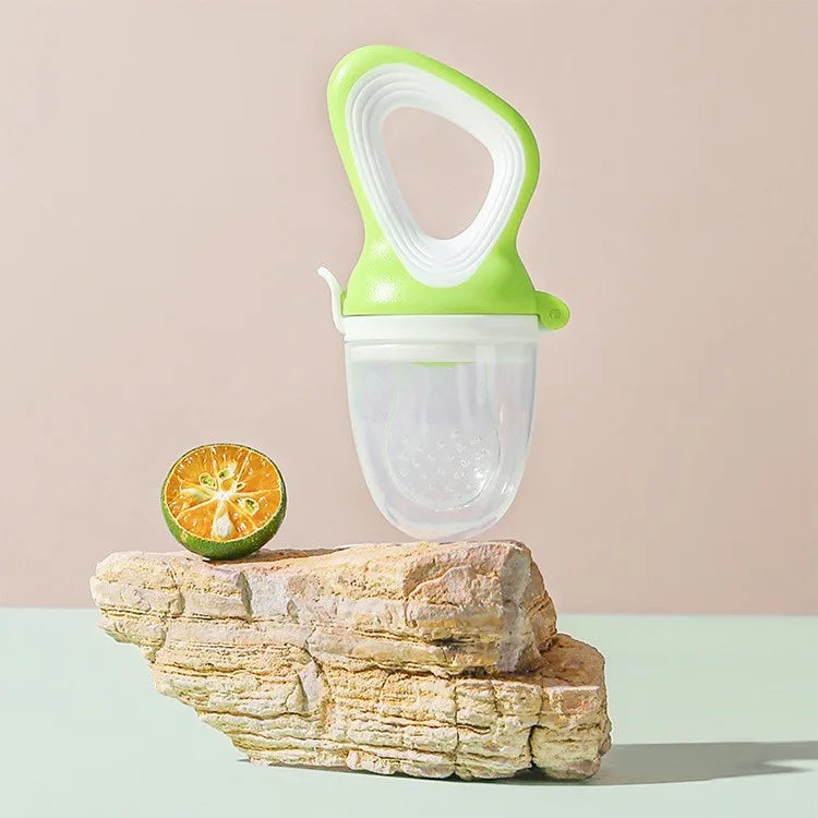 5 in 1 Baby Fruit Feeder with Nipple Set Baby Silicone Mesh Bag Pacifier Fruit and Vegetable Feeder Nursing Toddler Teething Toy
