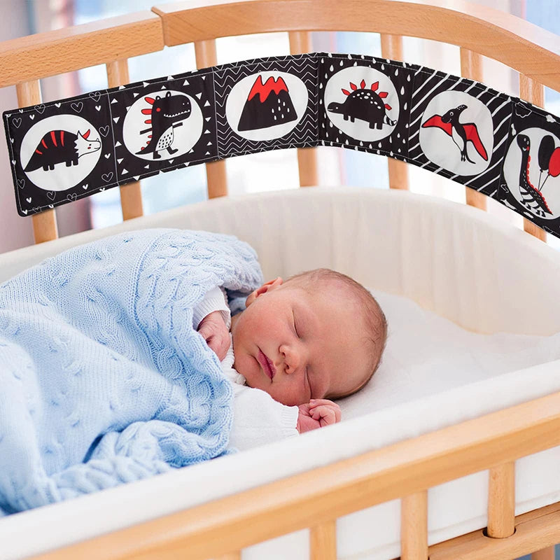 Soft Baby Books 3D Touch Feel High Contrast Cloth Book Sensory Early Learning Stroller Toys for Infant Toddler Gifts 0-12 Months