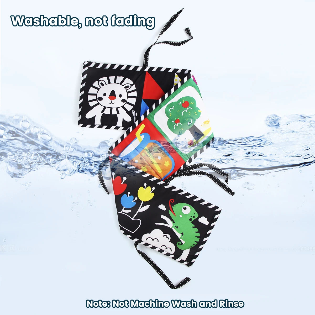 Baby Cloth Book High Contrast Baby Toys 0M+ Newborn Crib Toys Black and White Animal Sensory Cloth Books Montessori Toys