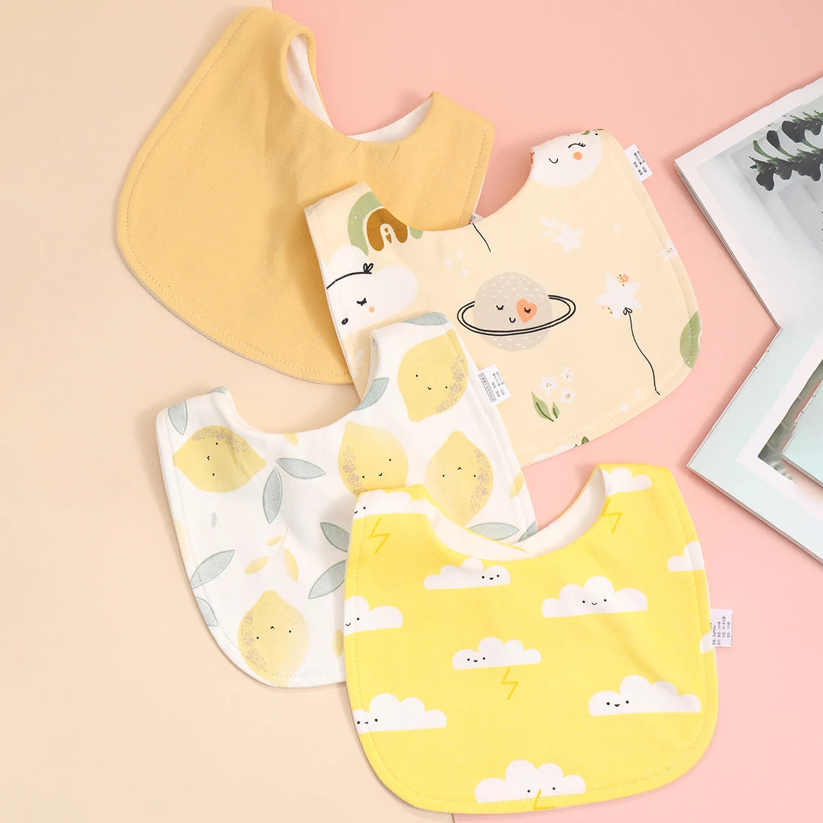 Lot de 4 bavoirs coton