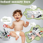 Soft Baby Books 3D Touch Feel High Contrast Cloth Book Sensory Early Learning Stroller Toys for Infant Toddler Gifts 0-12 Months
