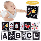 Baby Cloth Book High Contrast Baby Toys 0M+ Newborn Crib Toys Black and White Animal Sensory Cloth Books Montessori Toys