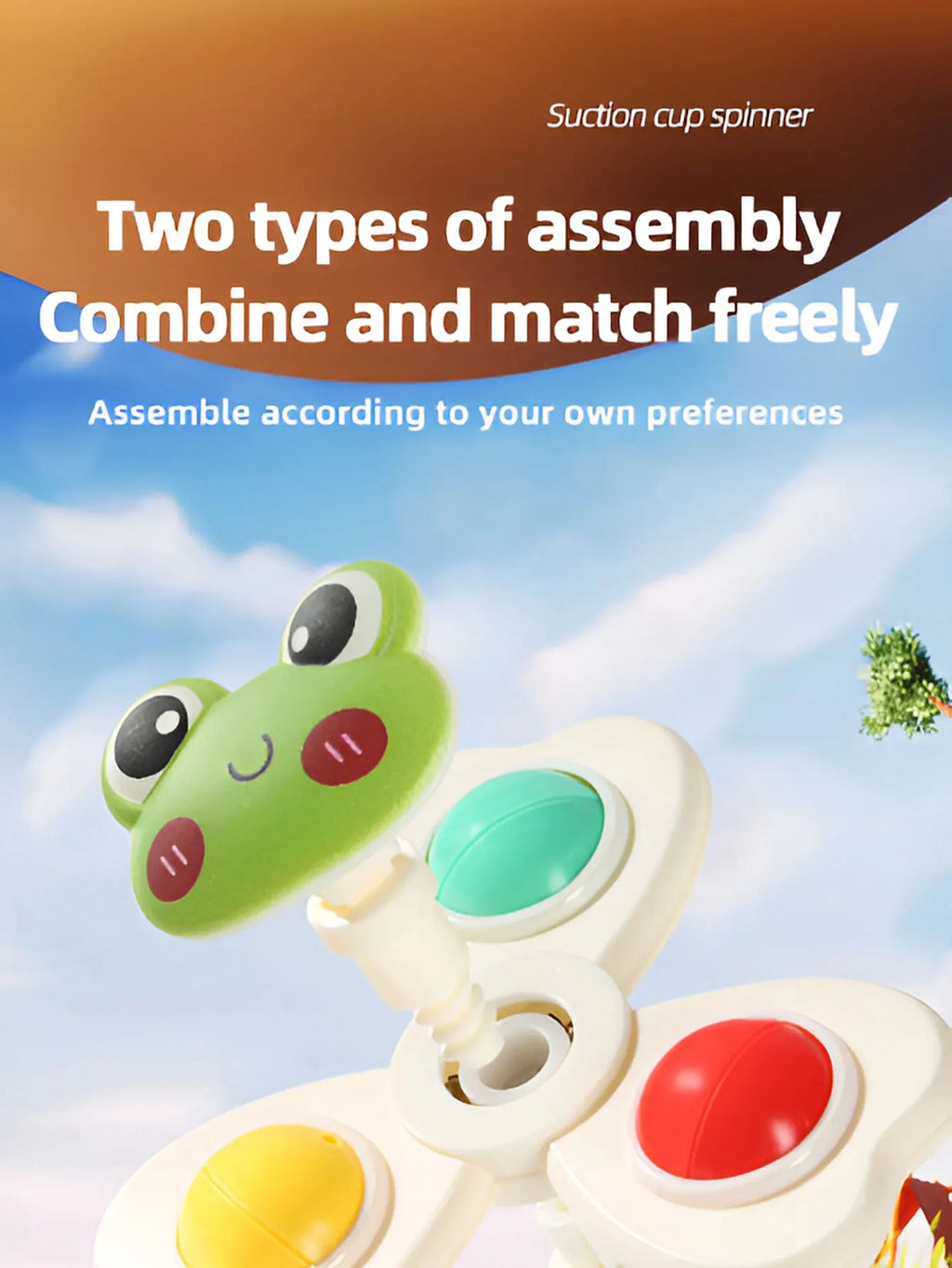 Suction wheel Fun rotating toy multi-scene playable compact portable suction adsorption smooth surface 3pcs
