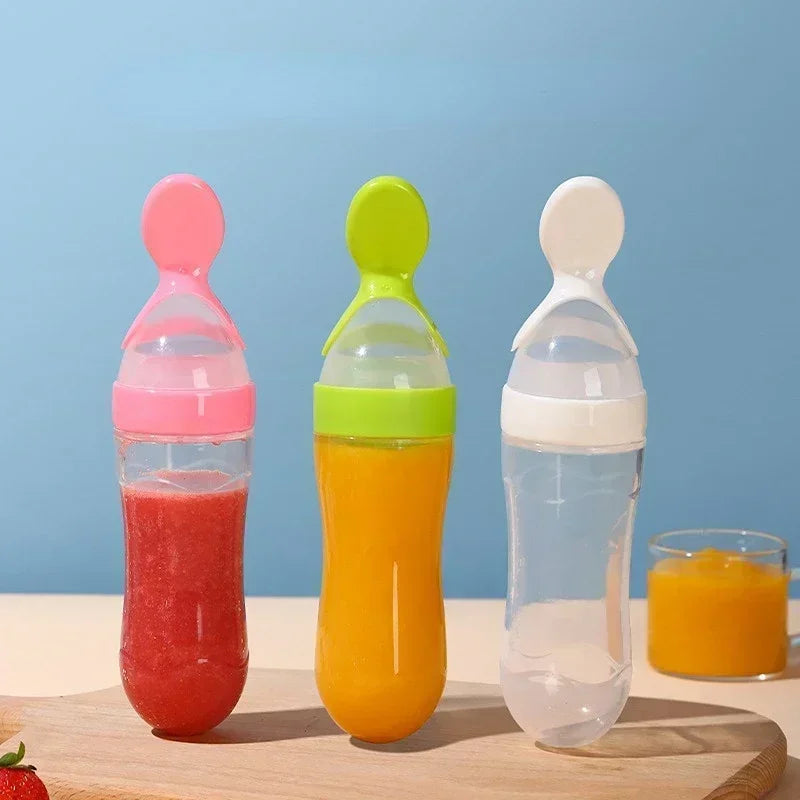 Safe Baby Spoon Bottle and Fruit Feeder Kit Baby Feeding Bottle Toddler Fresh Vegetable Fruit Pacifier Toddler Feeding Supplies