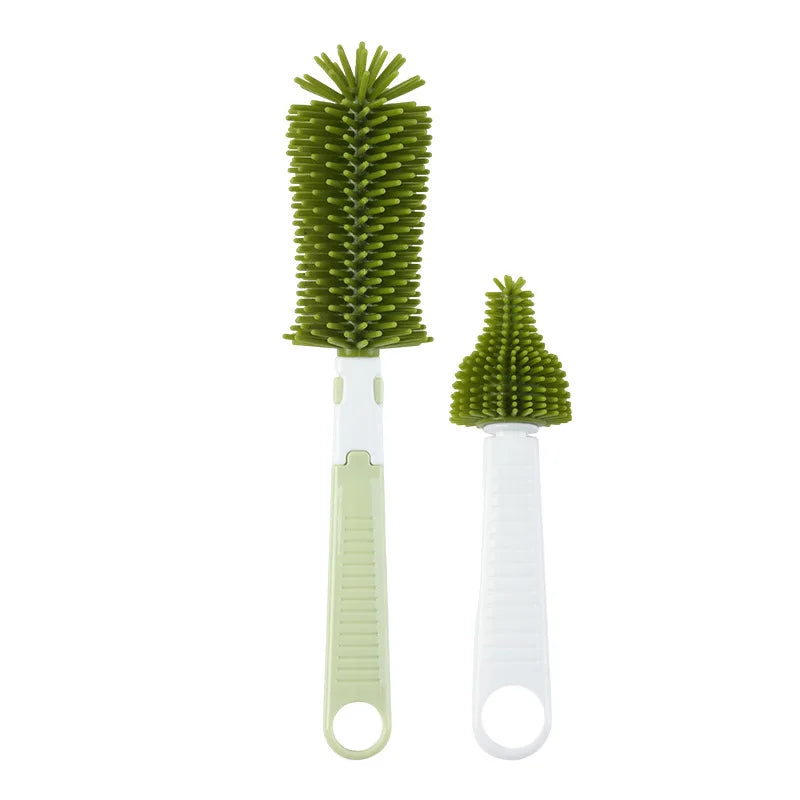 Set de 2 Brosses Biberon en Silicone Doux – Rotation 360°