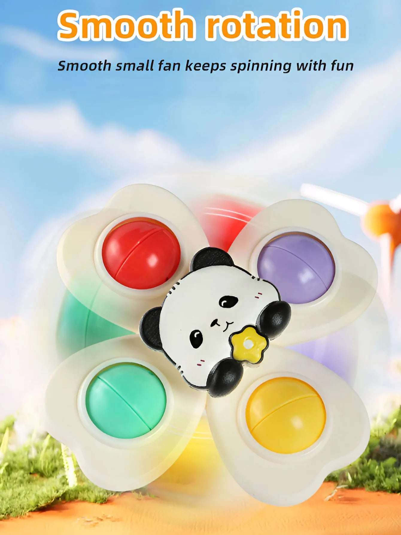 Suction wheel Fun rotating toy multi-scene playable compact portable suction adsorption smooth surface 3pcs