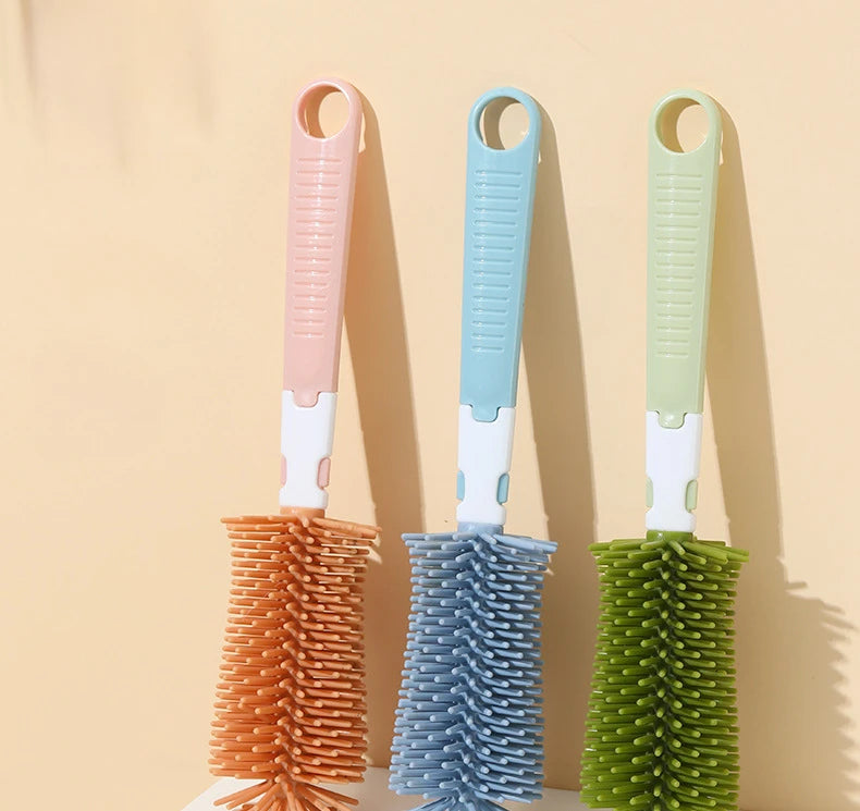 Set de 2 Brosses Biberon en Silicone Doux – Rotation 360°
