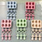 4/6 Cavity New Baby Teething Ice Cream Stick Mold Perfect for Freezing Milk Homemade Popsicles Summer Kitchen DIY Ice Cream Mold