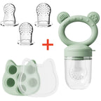 Baby Fruit Food Feeder & Mini Freezer Nibble Tray with Lid Breastmilk Popsicle Molds Silicone Infant Self Feeding Food Pacifier