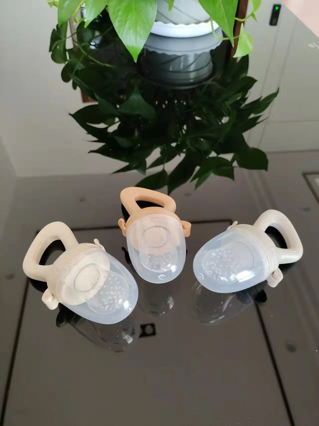 5 in 1 Baby Fruit Feeder with Nipple Set Baby Silicone Mesh Bag Pacifier Fruit and Vegetable Feeder Nursing Toddler Teething Toy