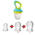 5 in 1 Baby Fruit Feeder with Nipple Set Baby Silicone Mesh Bag Pacifier Fruit and Vegetable Feeder Nursing Toddler Teething Toy