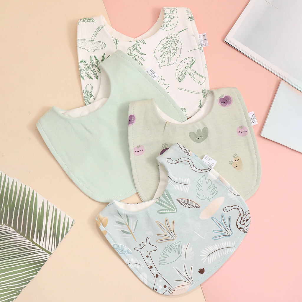 Lot de 4 bavoirs coton
