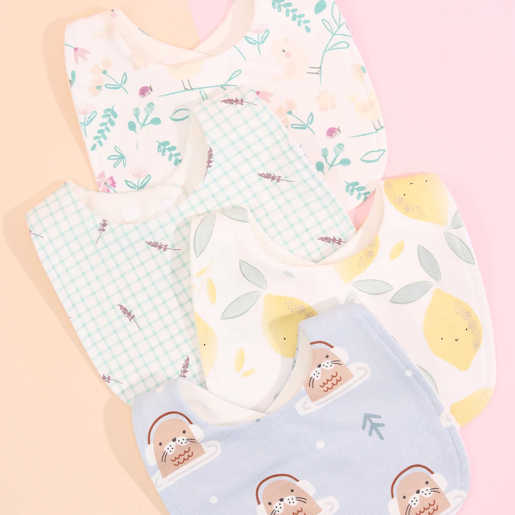 Lot de 4 bavoirs coton