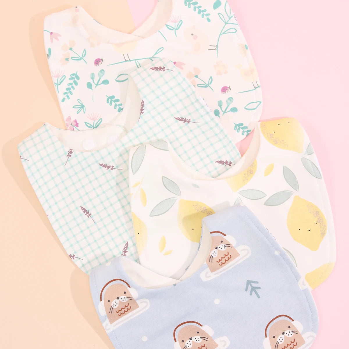 Lot de 4 bavoirs coton