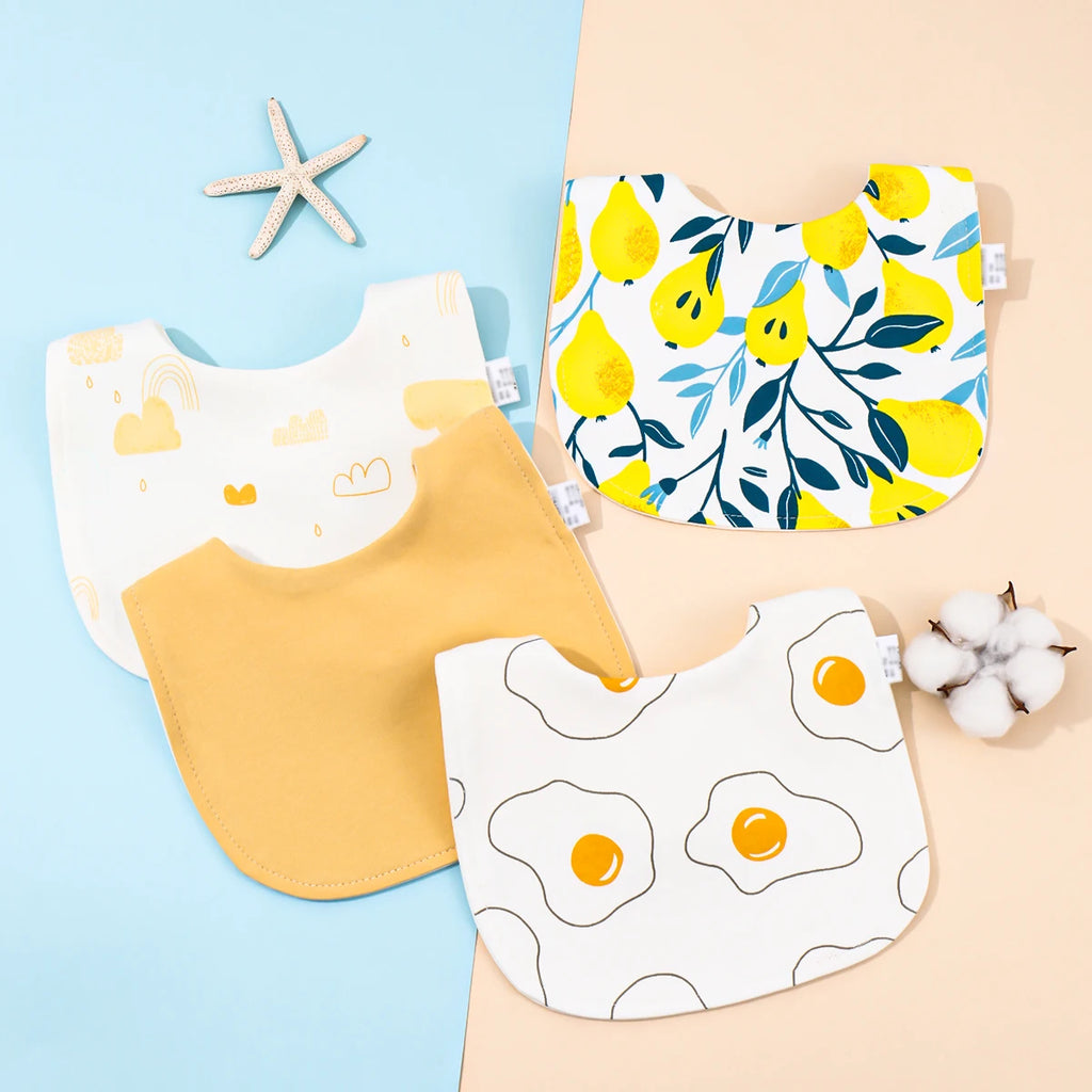 Lot de 4 bavoirs coton