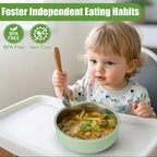 Bol Ventouse Silicone En Inox Détachable – Repas Bébé
