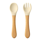 Set Cuillère & Fourchette Bébé en Silicone – Apprentissage des Repas