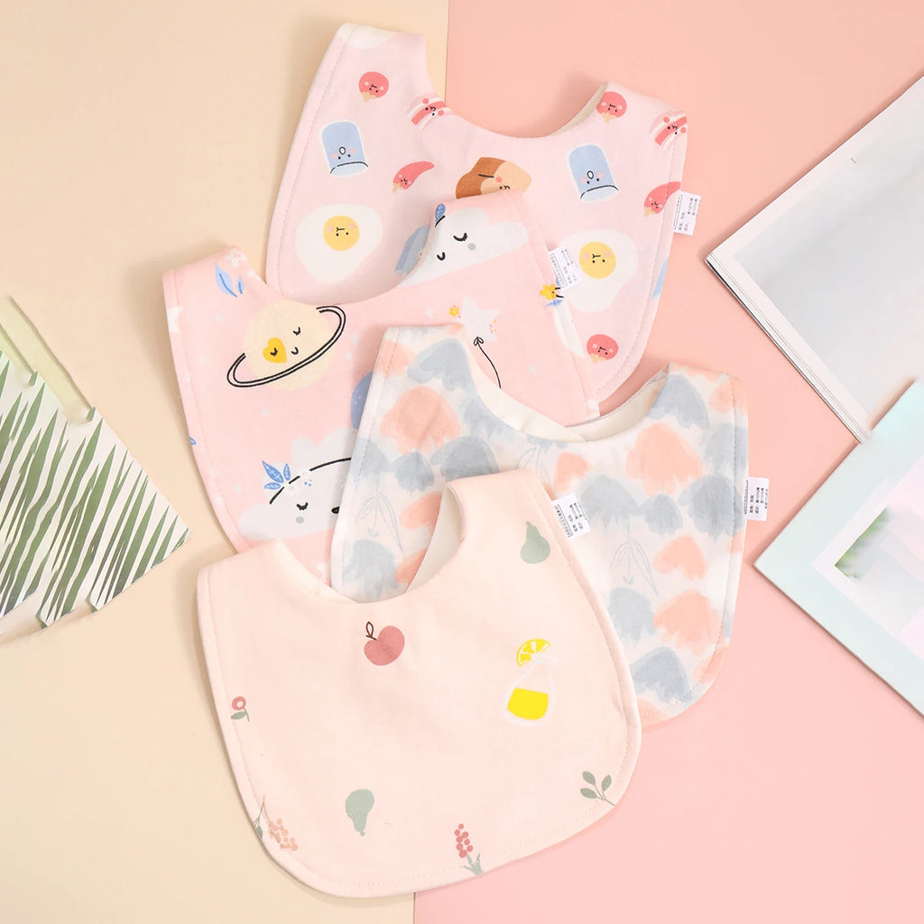 Lot de 4 bavoirs coton