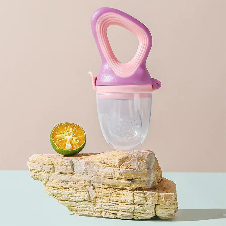 5 in 1 Baby Fruit Feeder with Nipple Set Baby Silicone Mesh Bag Pacifier Fruit and Vegetable Feeder Nursing Toddler Teething Toy