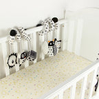 Hanging Toys Car Seat Crib Mobile Infant Baby Spiral Plush Bed Stroller Bar Black and White Color Toy with Rattles BB Squeaker