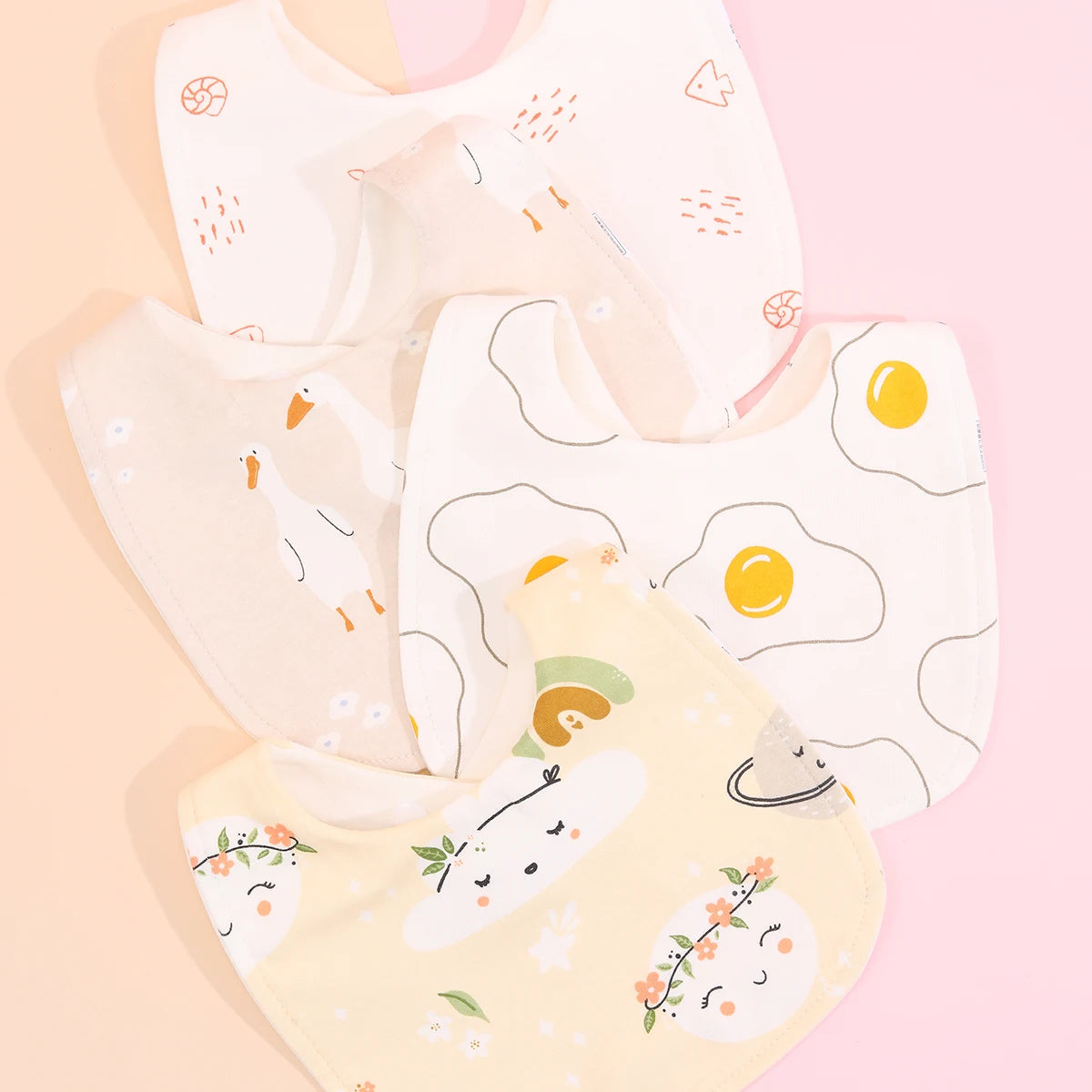 Lot de 4 bavoirs coton