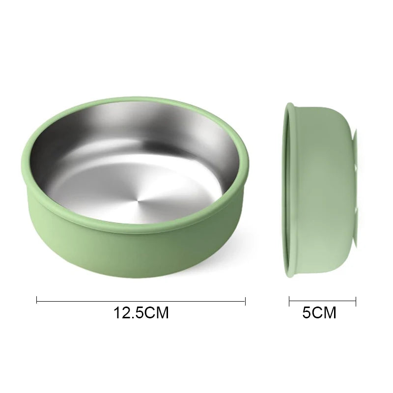 Bol Ventouse Silicone En Inox Détachable – Repas Bébé