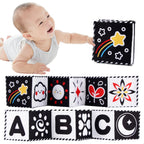 Baby Cloth Book High Contrast Baby Toys 0M+ Newborn Crib Toys Black and White Animal Sensory Cloth Books Montessori Toys