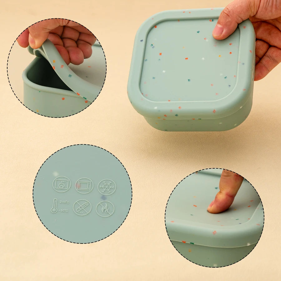 Bol Repas Bébé en Silicone avec Couvercle